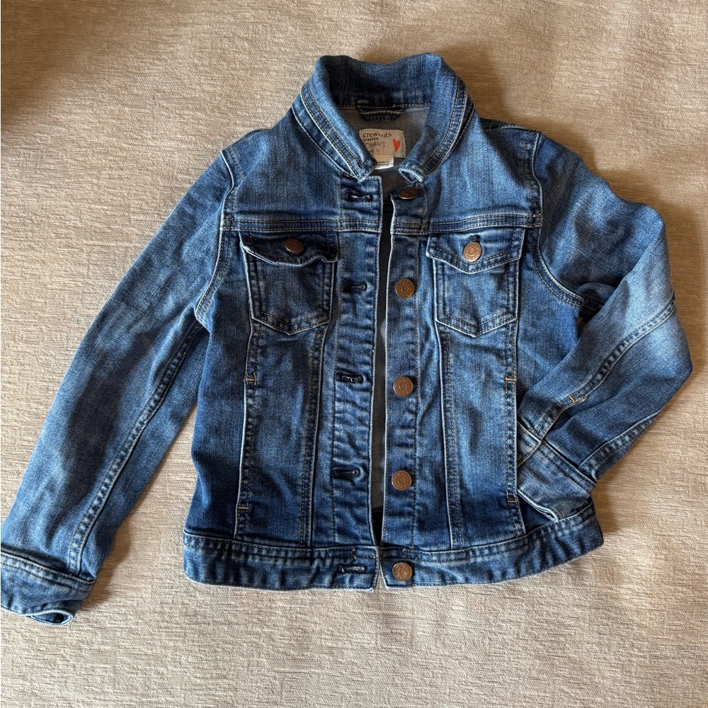 J.Crew Crewcuts Kids Denim Jean Jacket Size 6/7 Girls Classic - Picture 3 of 11